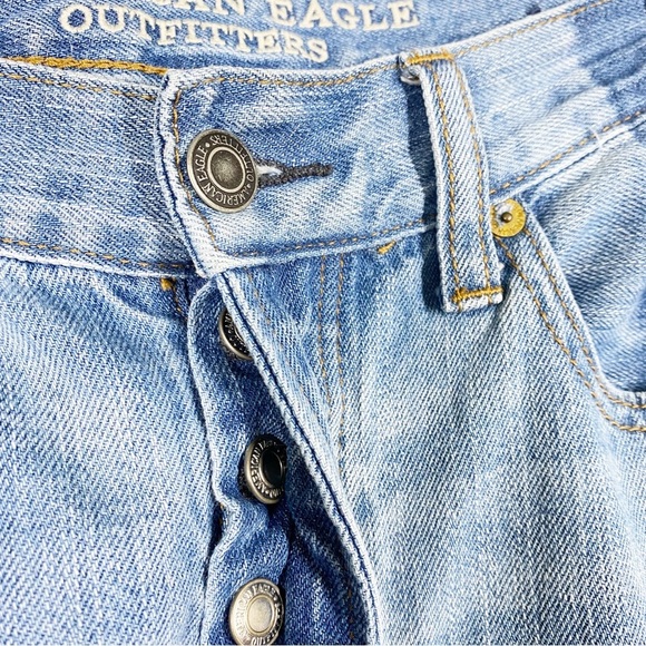 American Eagle Outfitters AEO Vintage High Rise Two Tone Denim Jeans 4 - Picture 9 of 11